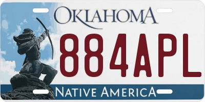 OK license plate 884APL