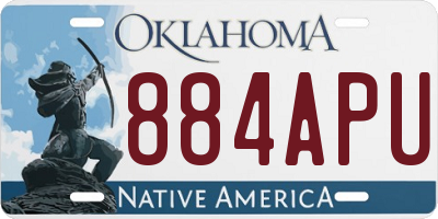OK license plate 884APU