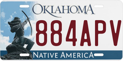 OK license plate 884APV