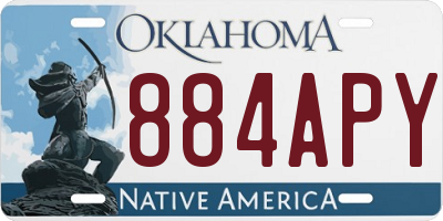 OK license plate 884APY