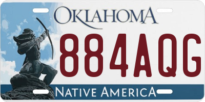 OK license plate 884AQG
