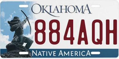 OK license plate 884AQH