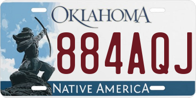OK license plate 884AQJ