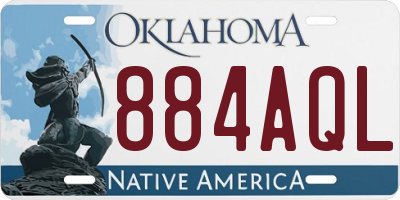 OK license plate 884AQL