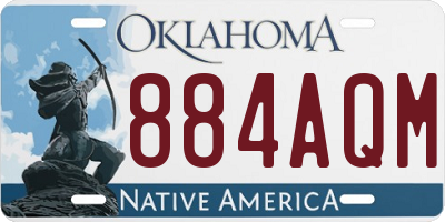 OK license plate 884AQM