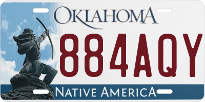 OK license plate 884AQY