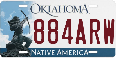 OK license plate 884ARW