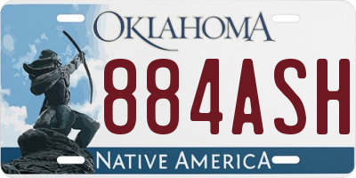 OK license plate 884ASH