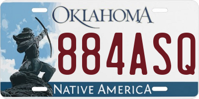 OK license plate 884ASQ