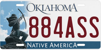 OK license plate 884ASS