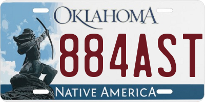 OK license plate 884AST