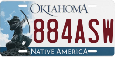 OK license plate 884ASW