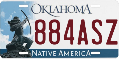 OK license plate 884ASZ