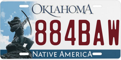 OK license plate 884BAW