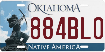 OK license plate 884BLO