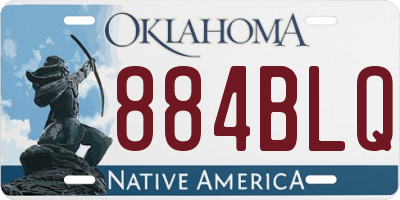 OK license plate 884BLQ