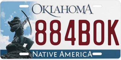 OK license plate 884BOK
