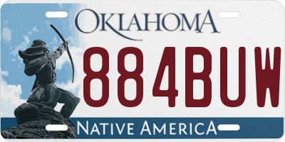 OK license plate 884BUW
