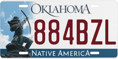 OK license plate 884BZL