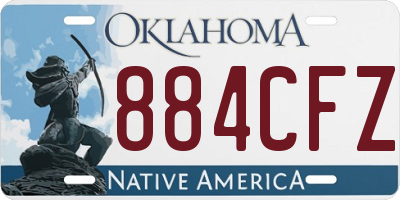 OK license plate 884CFZ