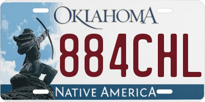 OK license plate 884CHL