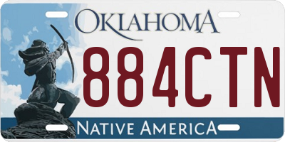 OK license plate 884CTN