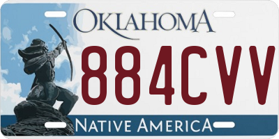 OK license plate 884CVV