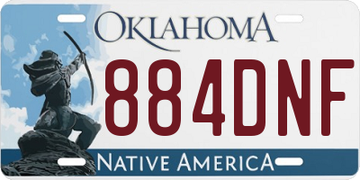 OK license plate 884DNF