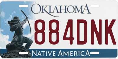 OK license plate 884DNK