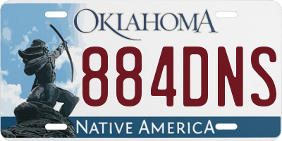 OK license plate 884DNS