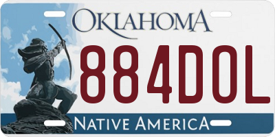 OK license plate 884DOL