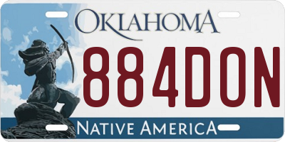 OK license plate 884DON