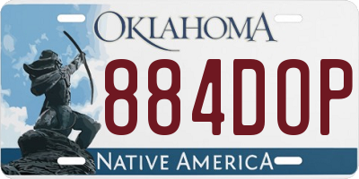 OK license plate 884DOP