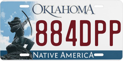 OK license plate 884DPP