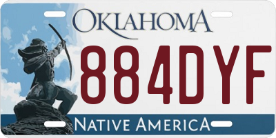 OK license plate 884DYF