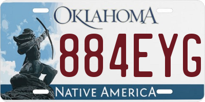 OK license plate 884EYG