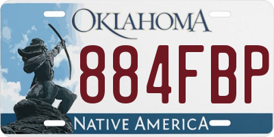 OK license plate 884FBP
