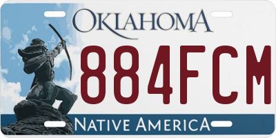OK license plate 884FCM