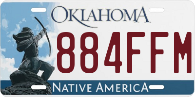 OK license plate 884FFM
