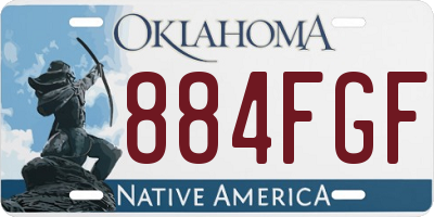 OK license plate 884FGF