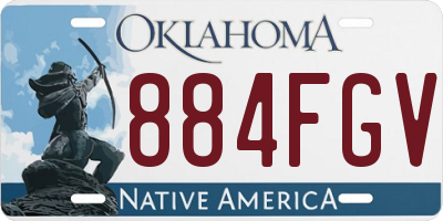OK license plate 884FGV