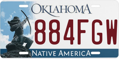 OK license plate 884FGW