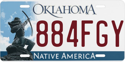 OK license plate 884FGY
