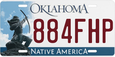 OK license plate 884FHP