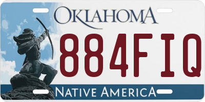 OK license plate 884FIQ