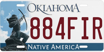 OK license plate 884FIR
