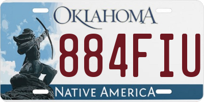 OK license plate 884FIU