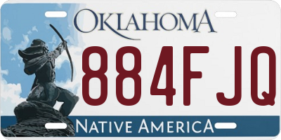 OK license plate 884FJQ