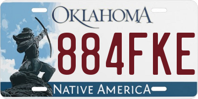 OK license plate 884FKE