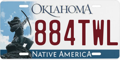 OK license plate 884TWL